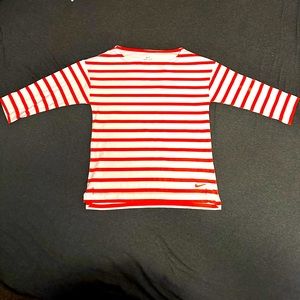 Nike Dri-Fit 3/4 Sleeve Women’s Size XS (Mandarin/White striped)
